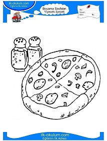 Çocuklar İçin Pizza Boyama Sayfaları 